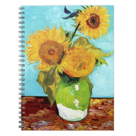 Vas med tre solrosor (1888) Van Gogh spiral Anteckningsbok