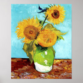 Vas med tre solrosor (1888) Vincent Van Gogh Poster