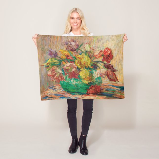 Vas med tulpaner (Schlobach) Fleecefilt (På plats)