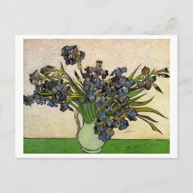 Vas med Violet Irises Van Gogh Fine Art Vykort (Framsida)