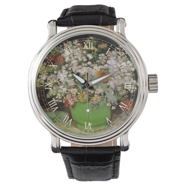 Vas med Zinnia-blommor av Vincent van Gogh Armbandsur (Framsida)
