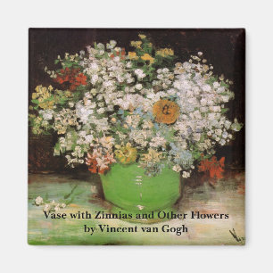 Vas med Zinnia-blommor av Vincent van Gogh Magnet