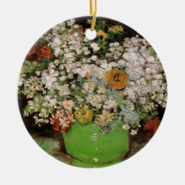 Vas med Zinnia Flowers av Vincent van Gogh Julgransprydnad Keramik