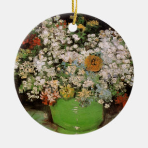 Vas med Zinnia Flowers av Vincent van Gogh Julgransprydnad Keramik