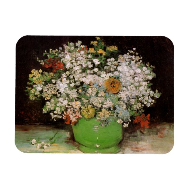 Vas med Zinnia Flowers av Vincent van Gogh Magnet (Horisontell)