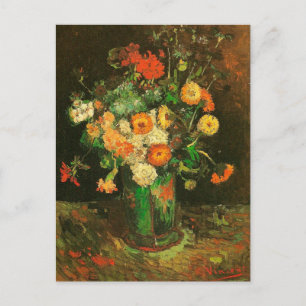 Vas med Zinnias och Geraniums Van Gogh Fine Art Vykort