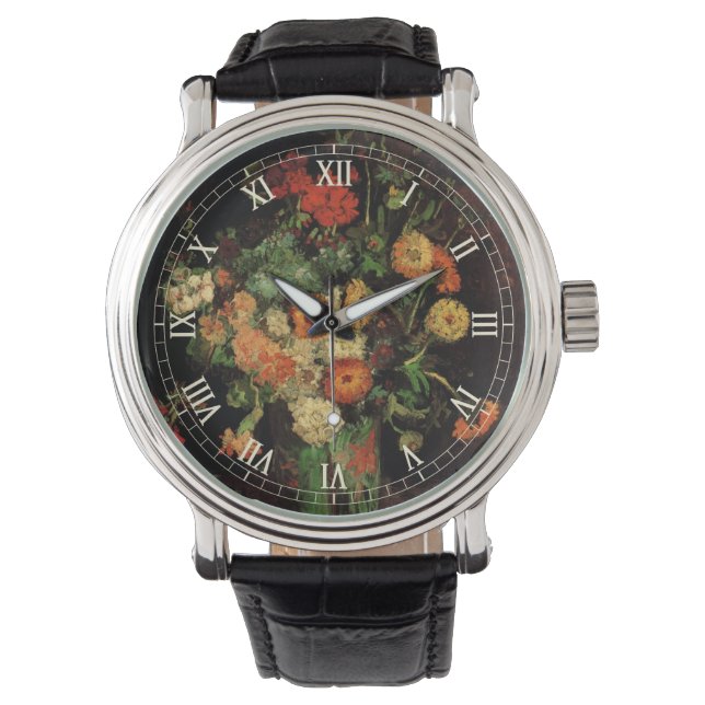 Vas med Zinnias och Geraniums, Vincent van Gogh Armbandsur (Framsida)