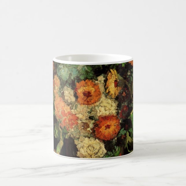 Vas med Zinnias och Geraniums, Vincent van Gogh Kaffemugg (Center)