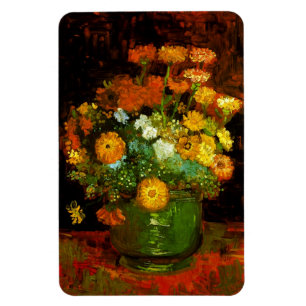 Vas med Zinnias Van Gogh Fine Art Magnet