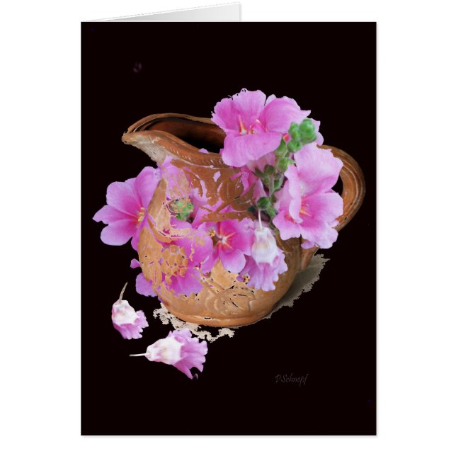 Vas och blommor hälsningskort (Framsidan)