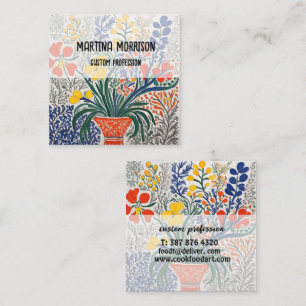 Vas och Vild Flowers Fyrkantigt Visitkort