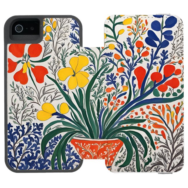 Vas och vilda blommor incipio iPhone wallet skal (Folio Öppen)