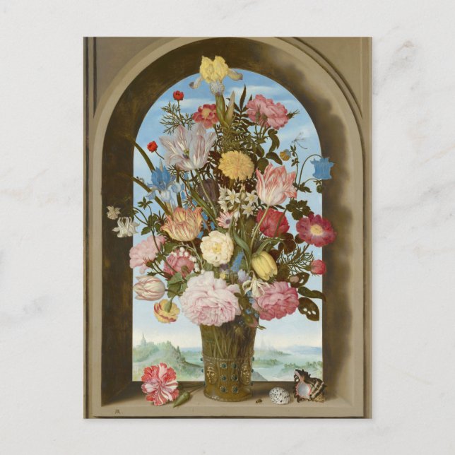 Vas of Flowers in a Window, c.1618 Vykort (Framsida)