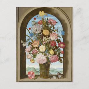 Vas of Flowers in a Window, c.1618 Vykort