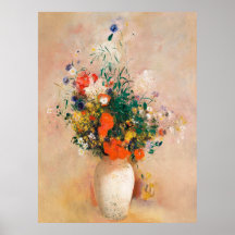 Vas of Flowers (Rosa Background) (1906) by Odilon