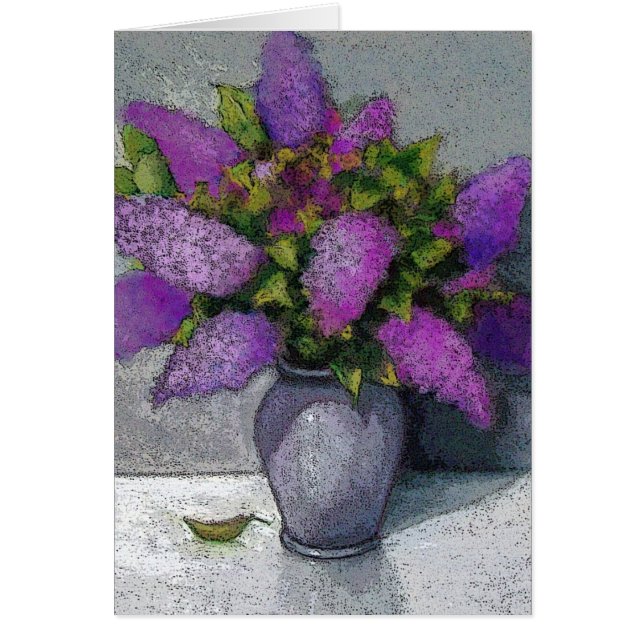 Vas: Originalteckning: Blommor Hälsningskort (Framsidan)