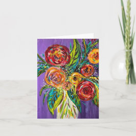 Vas på peonies Note Card Anteckningskort