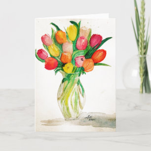 Vas på Tulips Mors dag Card Kort