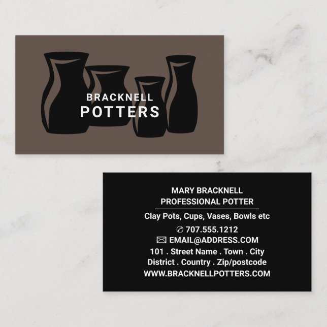 Vas Silhouettes, potteriarkiv, Potter Visitkort (Fram/baksida)