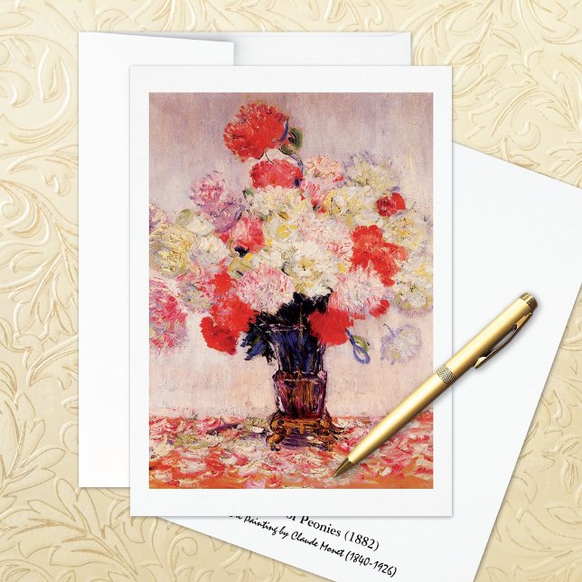 Vas till Peonies Claude Monet Note Card OBS Kort (Skapare uppladdad)