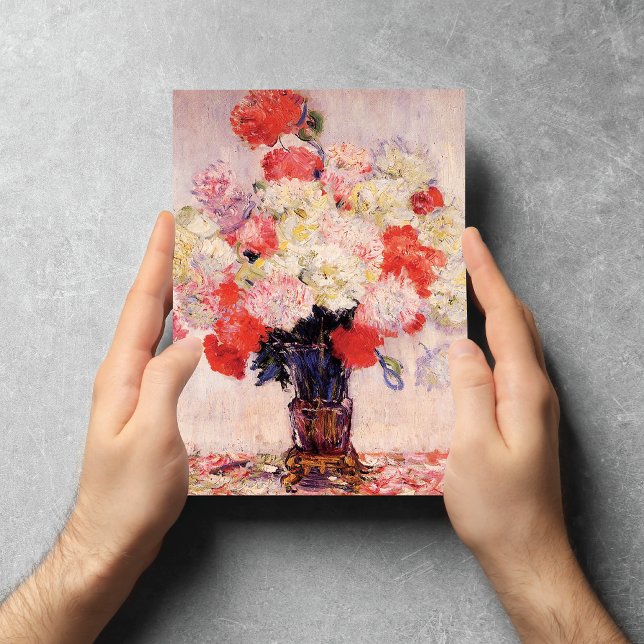Vas till Peonies Claude Monet Vykort (Skapare uppladdad)