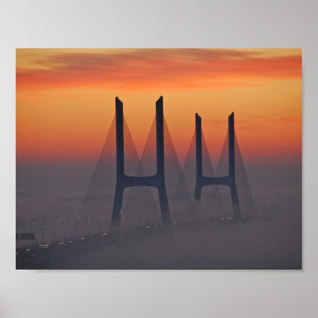Vasco da Gama Bridge i Lissabon Portugal Poster (Framsidan)