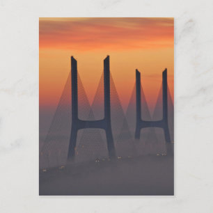 Vasco da Gama Bridge i Lissabon Portugal Vykort