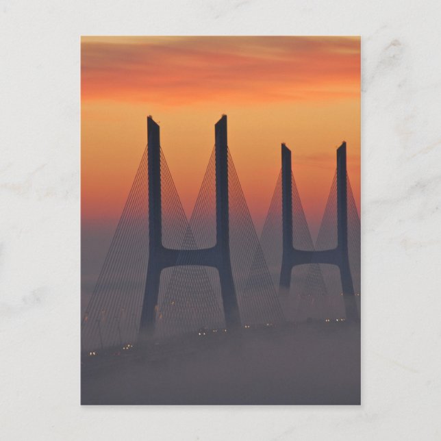 Vasco da Gama Bridge i Lissabon Portugal Vykort (Framsida)