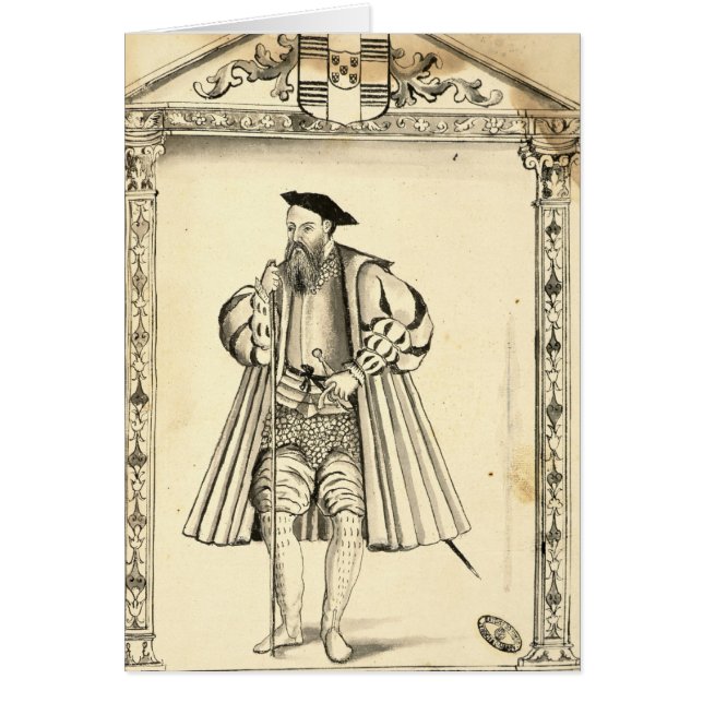 Vasco da Gama från 'Lendas da India Hälsningskort (Framsidan)