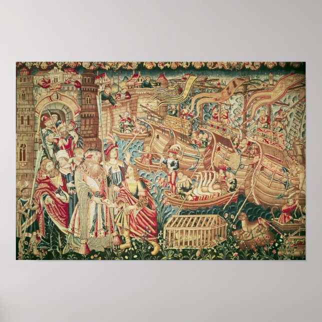 Vasco da Gamas ankomst till Calcutta Poster (Framsidan)