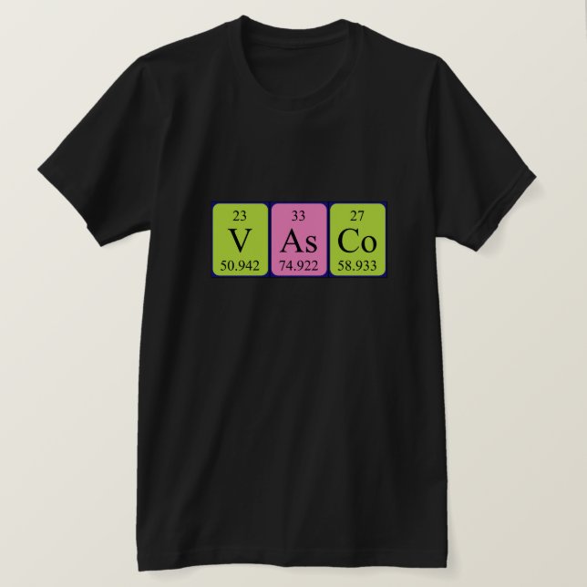 Vasco Periodisk skjorta bord namn Tee (Design framsida)
