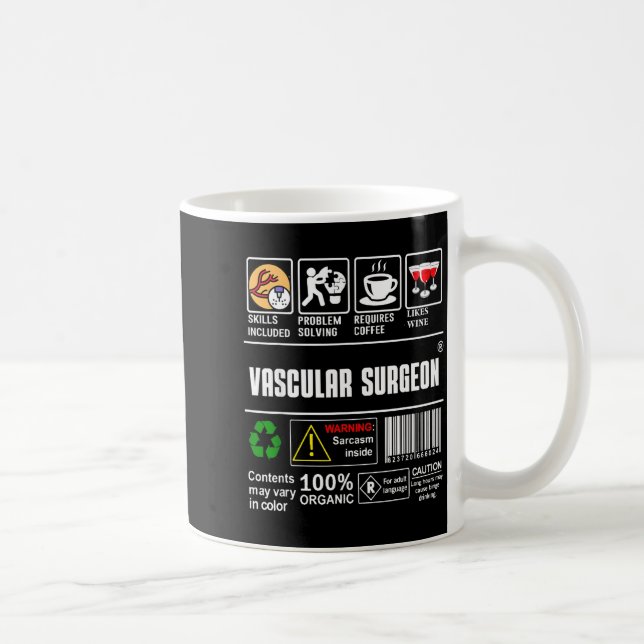 Vascular Surgeon Doctor Job Label Sarcasm Skills C Kaffemugg (Höger)