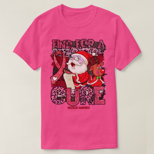 Vasculitis Awareness leopard christmas cudoj T Shirt (Design framsida)