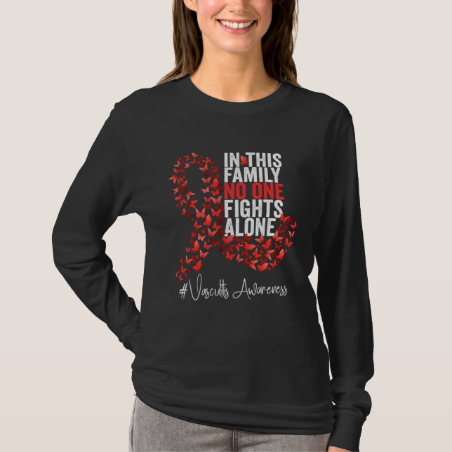 Vasculitis Awareness Month Red Ribbon T Shirt (Framsida)