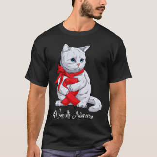 Vasculitis medvetenhets månad röd band katt rolig t shirt
