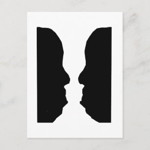 Vase Man Optisk Illusion Vykort