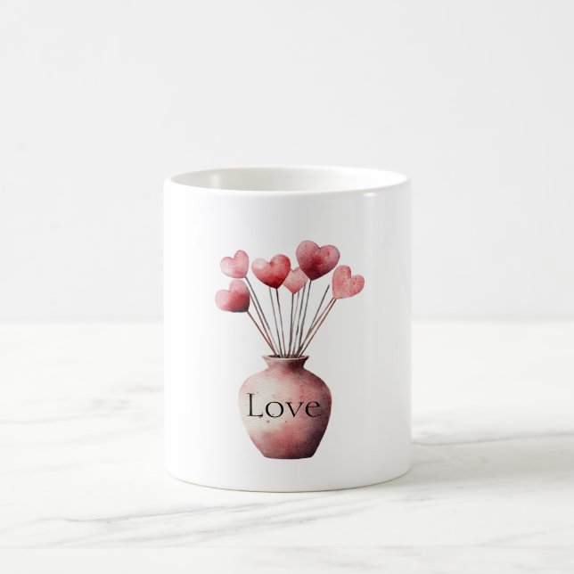 Vase of Hearts Love Kaffemugg (Center)