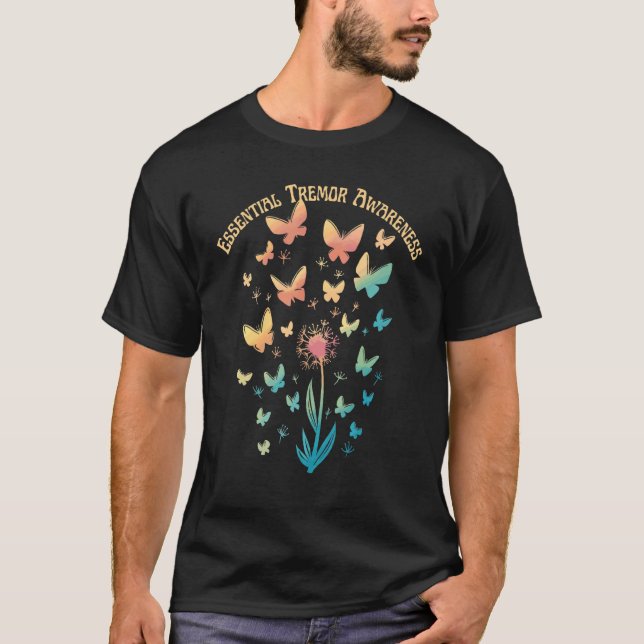 Väsentlig Tremor Awareness Dandelion Flower Butter T Shirt (Framsida)