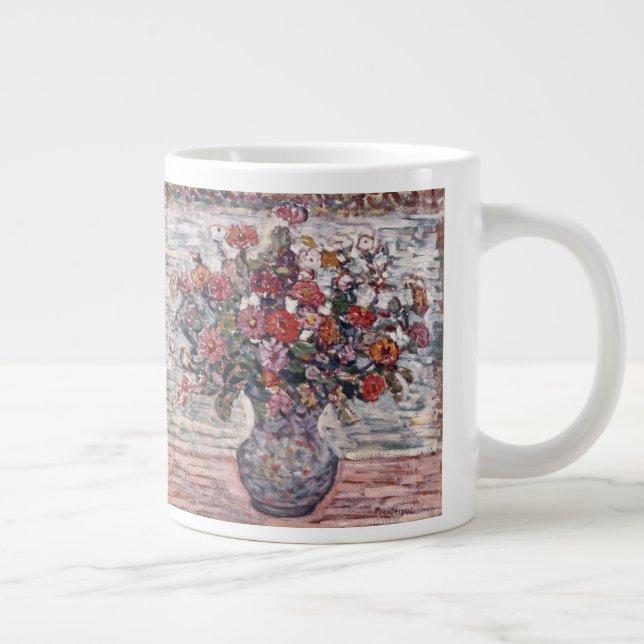 Vaser med blommor, Zinnias av Maurice Prendergast Jumbo Mugg (Höger)