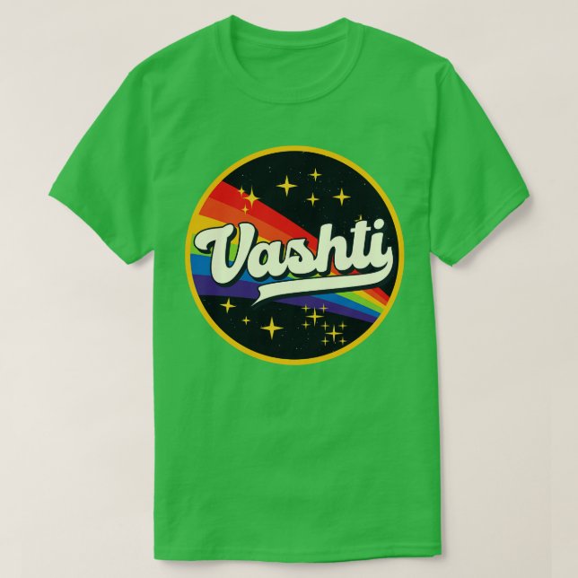 Vashti Rainbow in Space Vintage Stil T Shirt (Design framsida)