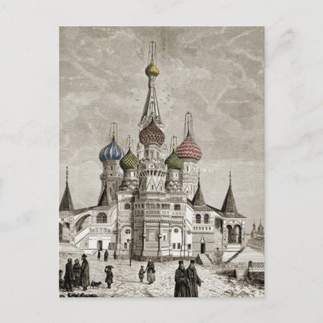 Vasili Cathedral Red Square Onion Dome Theotokos Vykort (Framsida)