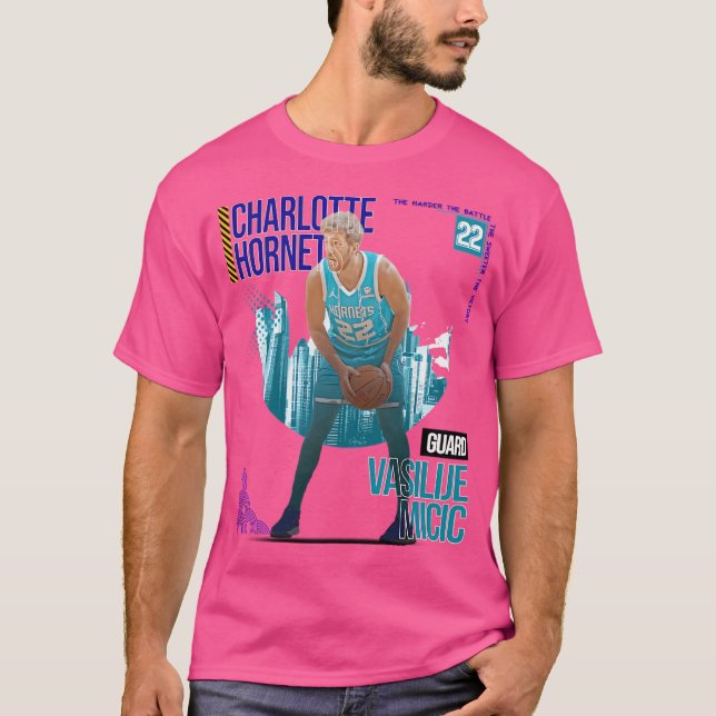 Vasilije Micic Basketball Art Hornet 2 T Shirt (Framsida)