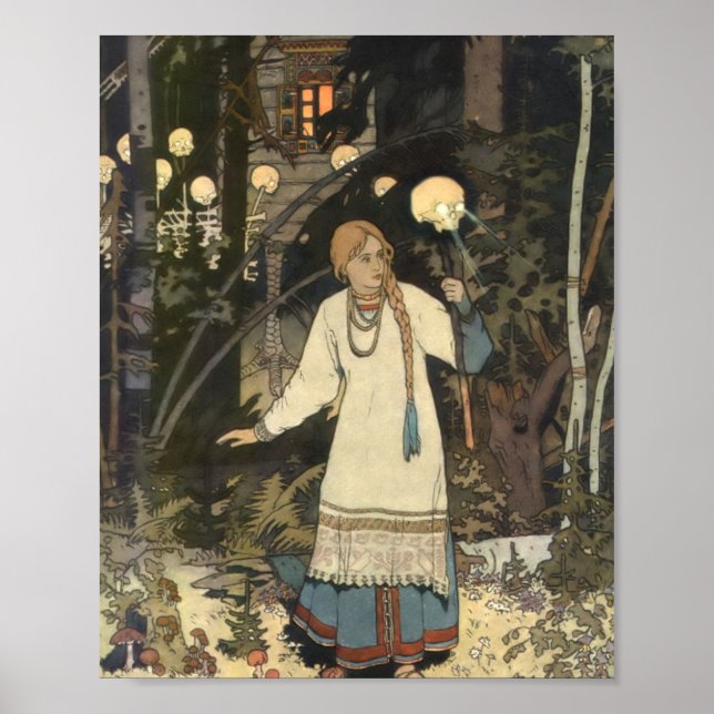 Vasilisa the Bevackra at Hut of Baba Yaga - I Poster (Framsidan)