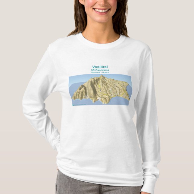 Vasilitsi - 3D-Panorama Karta - T-Shirt Long Woman (Framsida)