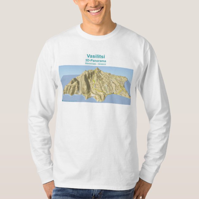 Vasilitsi - 3D-Panoramakarta - Lång T-Shirt (Framsida)
