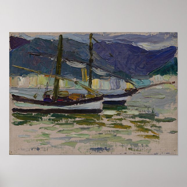 Vasily Kandinsky Fishing Boats Sestri Poster (Framsidan)