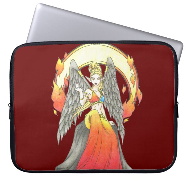 Väskan för bärbar dator med eldelementet laptop sleeve (Framsidan)
