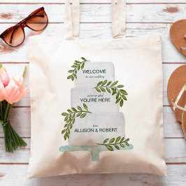 Väskan för brölloppshälsning med tårtdesign tygkasse