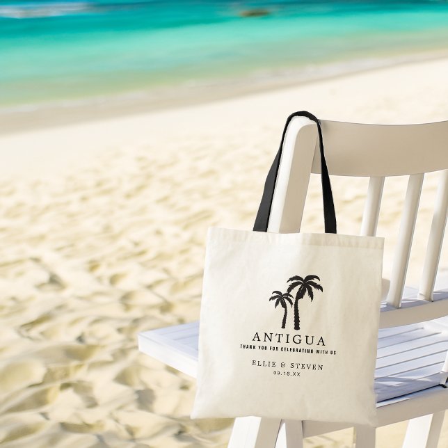 Väskor för Destination Bröllop Palmträd (Destination Wedding Bag Palm Trees Tote Bag)