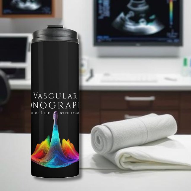 Vaskulär Sonographer-Colorful Ultrasound Vinkarare (Vascular Sonographer-Colorful Ultrasound Waves Thermal Tumbler)